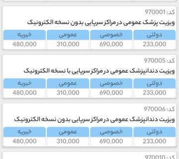 معرفی و دانلود نرم افزار کدهای ارزش نسبی و خدمات سلامت درآمد یار